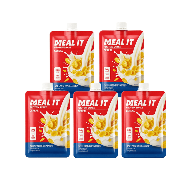 【韓国直送】MEAL IT 高タンパク質・低カロリー ミールリプレイスメントシェイク（朝食オートミール味）40g×5袋