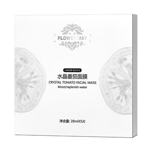 FLOWERWAY クリスタルトマト マルチエフェクトマスク（5枚入り）：保湿・潤い、引き締め・ブライトニング、リフレッシュ・皮脂コントロール。すべての肌タイプに適しています。