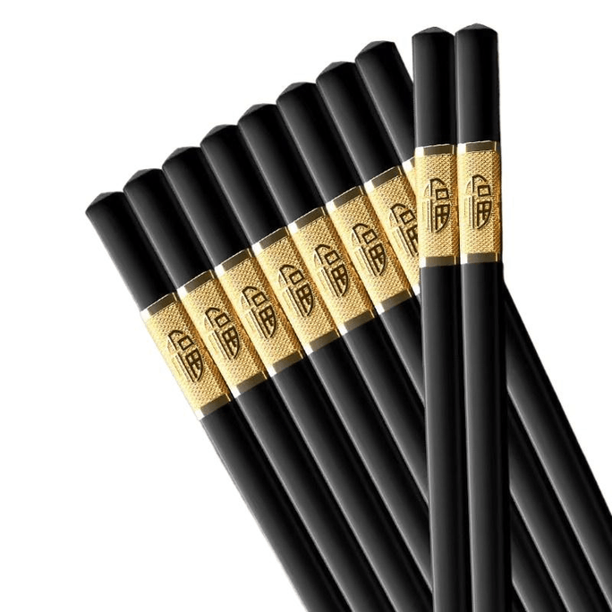 Pissa High-grade Alloy Jinfu Chopsticks Household High-grade Antibacterial Special 5 Pairs