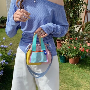 New Dopamine Color Block Crossbody Bag Pink Mini Waterproof Dumpling Bag