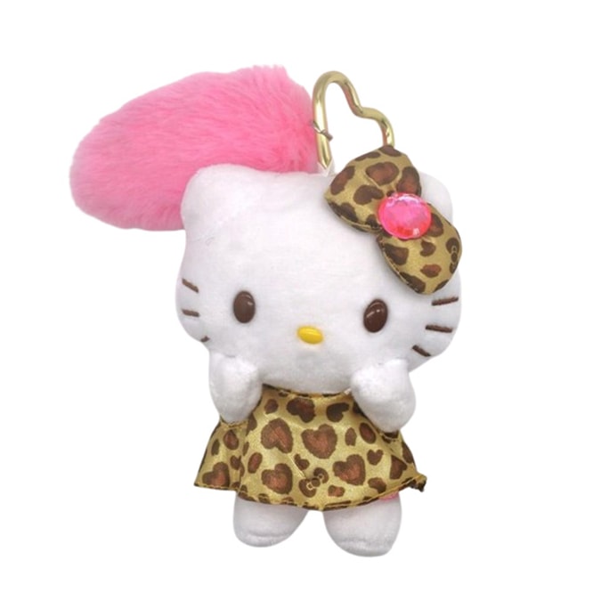 Leopard Print Series Pink Tail Plush Pendant [Hello Kitty]