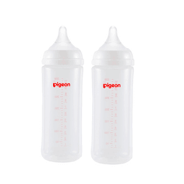 日本PIGEON貝親 奶瓶新生兒PP奶瓶寬口徑 自然實感仿母乳第3代 330ML配L奶嘴(6-9個月) 2隻裝