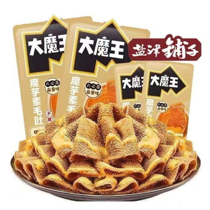  鹽津鋪子 大魔王 魔芋爽 麻醬素毛肚 【6包*18g 】 簡裝1袋108g 追劇解饞下酒神器小零食麻醬味微辣
