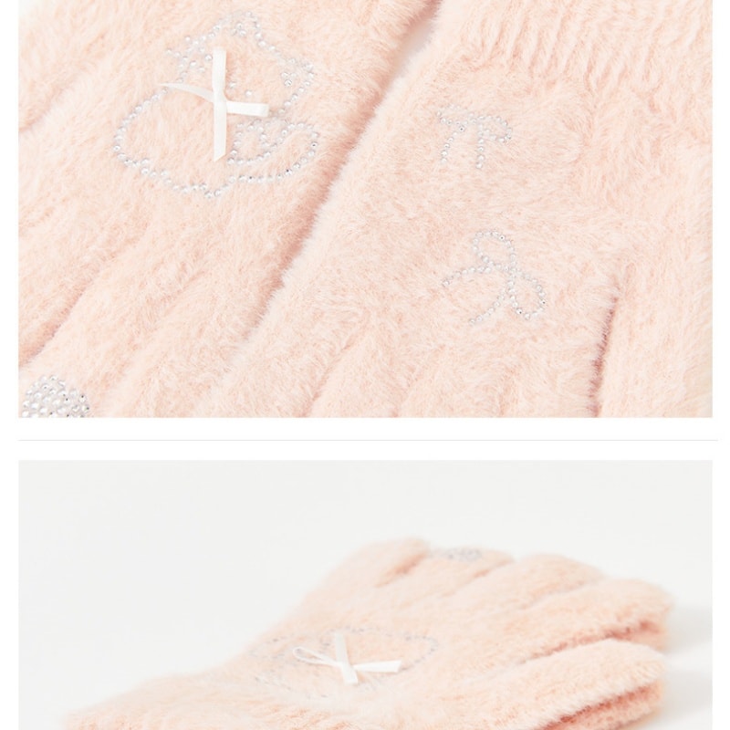 【中國直郵】 三福 趣味結形五指手套 可愛戶外保暖手套 蘋果黃 均碼一雙裝