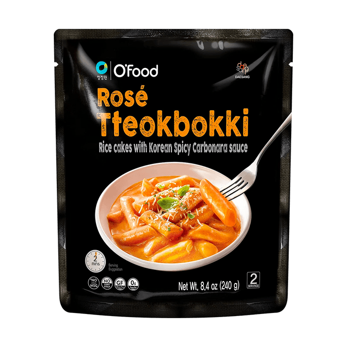 Spicy Carbonara Rose Tteokbokki - Korean Rice Cakes, 8.46oz