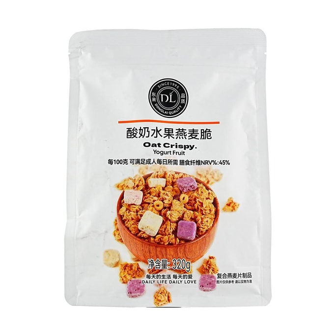 요거트 과일 오트 크리스피, 320g (11.2oz)【팡동라이 슈퍼마켓과 동일 제품】【영양 가득한 아침 식사】