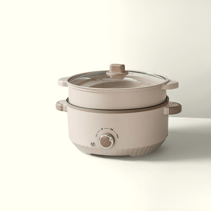 Electric skillet(apricot+pot+rack) 1 unit