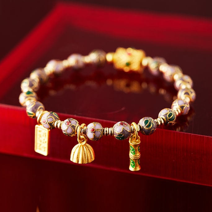 New Chinese Style Cloisonne Wealth Transfer Bracelet Cloisonne-All The Best 6mm