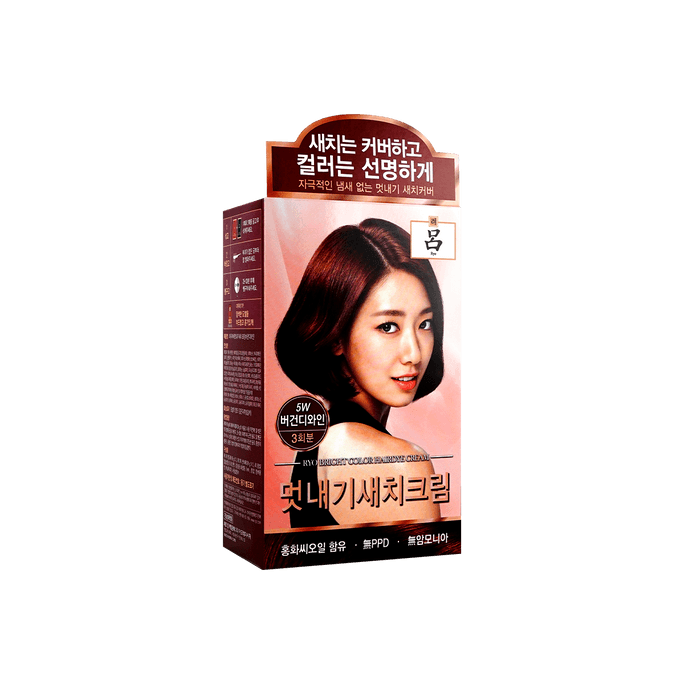 Wine Red Hair Dye Cream #5W 120g