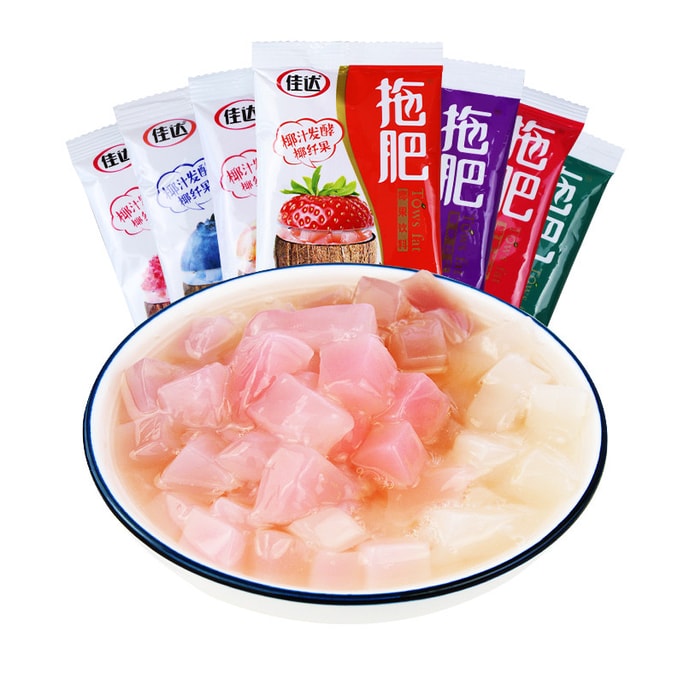 Coconut jelly meat jelly mixed fruit flavors blueberry/peach/watermelon/lychee/grape/strawberry flavors konjac snacks 35g*10 packs