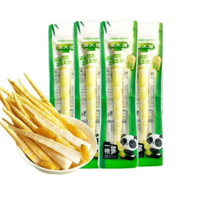 Jin Dazhou One Bamboo Shoot In Pickled Chili - Spicy And Sour Bamboo Shoot Tips, Crispy Bamboo Shoots, Ready-to-Eat Bamboo Shoots, Spicy Snack 36g*4 packs