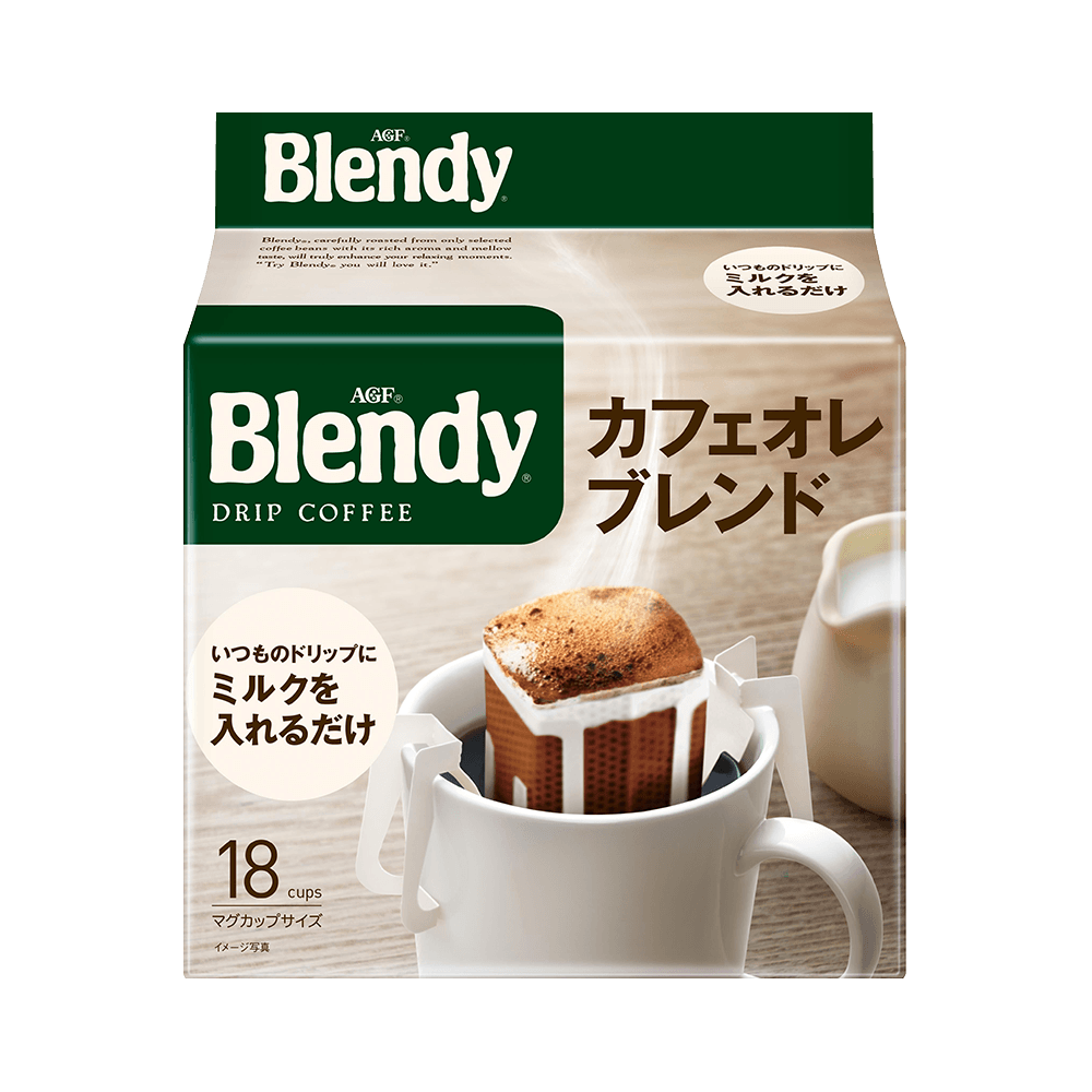 日本AGF||Blendy 濃鬱醇厚牛奶伴侶混合掛耳咖啡||7g×18包