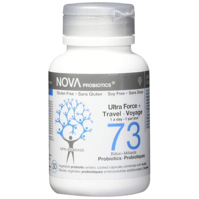 NOVA PROBIOTICS Multi-Strain ULTRA STRENGTH & TRAVEL 73 Billion Probiotics per Capsule -30 VCaps