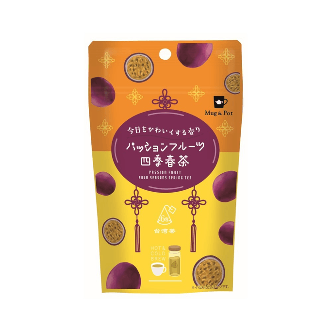 KANPY||マグ&ポット パッションフルーツ風味 四季春茶 煎じて便利なティーバッグ||12g (2g×6袋)