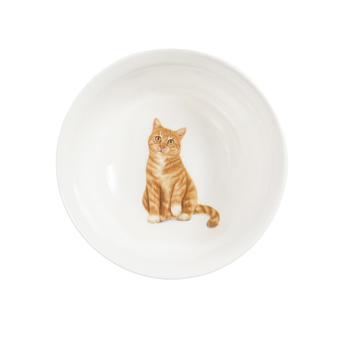 Petorama Pet Portrait Porcelain Bowl - Orange Tabby