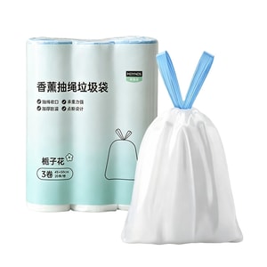 Gardenia Scented Drawstring Trash Bags 60 Rolls – Thick, Durable & Heat-resistant. Easy Pull-tie. Hot Soup Safe. Versatile For Kitchen & Bathroom. Perfect Bulk For Dorms.