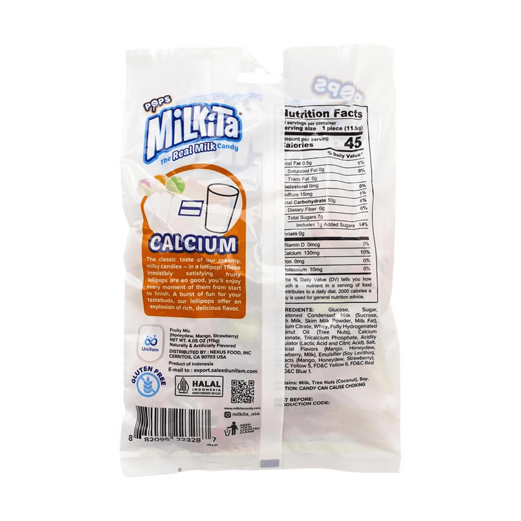 MILKITA 奶香棒棒糖 綜合水果口味 115g 7