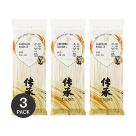 盒马 张爷爷手工空心挂面 细干面条 400g *3【3份超值装】