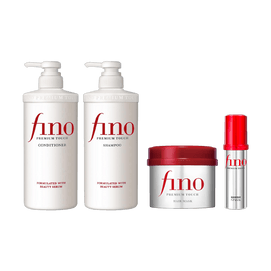 FINO Premium Touch Hair Mask, 8.11 oz Repair Shampoo 18.6 fl oz Conditioner 18.6 fl oz Hair Oil 2.4 fl oz