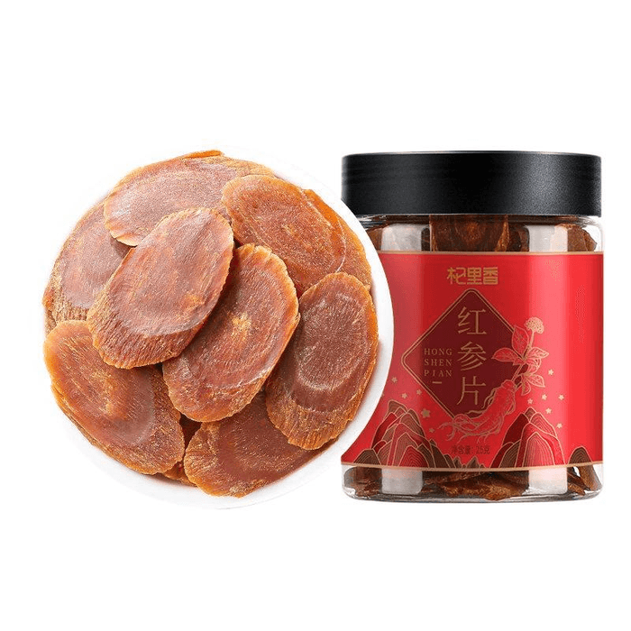 Changbai Mountain Red Ginseng Slices 25g, Premium Dried Ginseng for Tea & Soup, Daily Nourishment