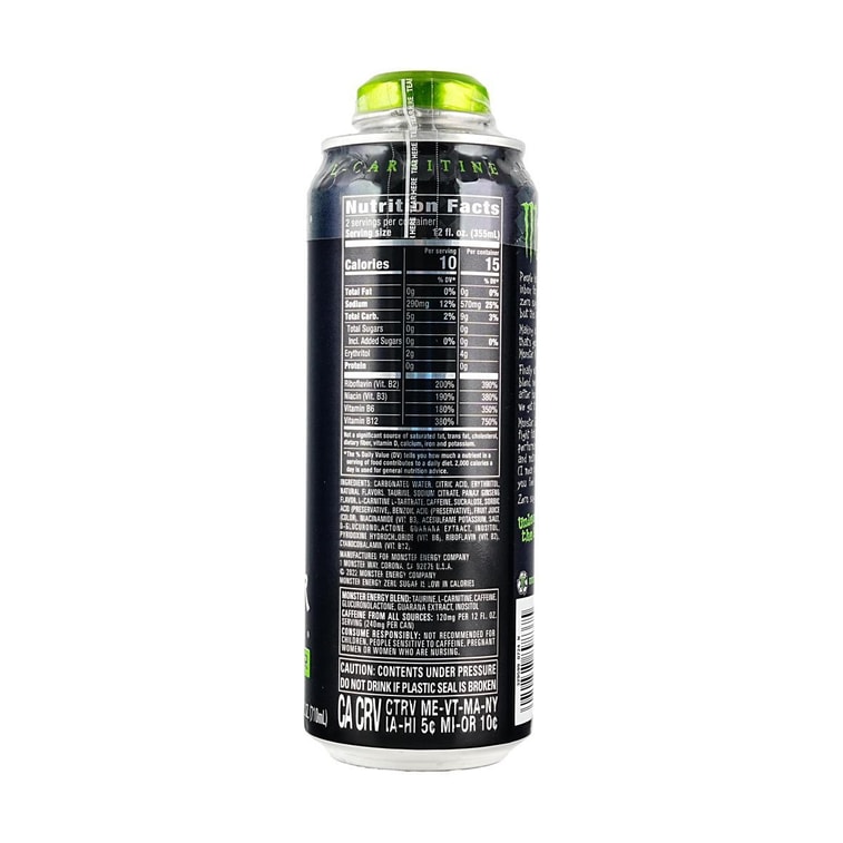 Monster Zero Sugar Energy Drink ,24 fl oz 【Low Calories】 3
