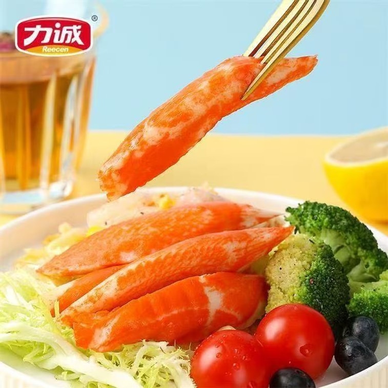 力诚 低脂松叶蟹味蟹柳 即食蟹棒肉  鲜嫩美味海味小零食 8条 150克  短保 4