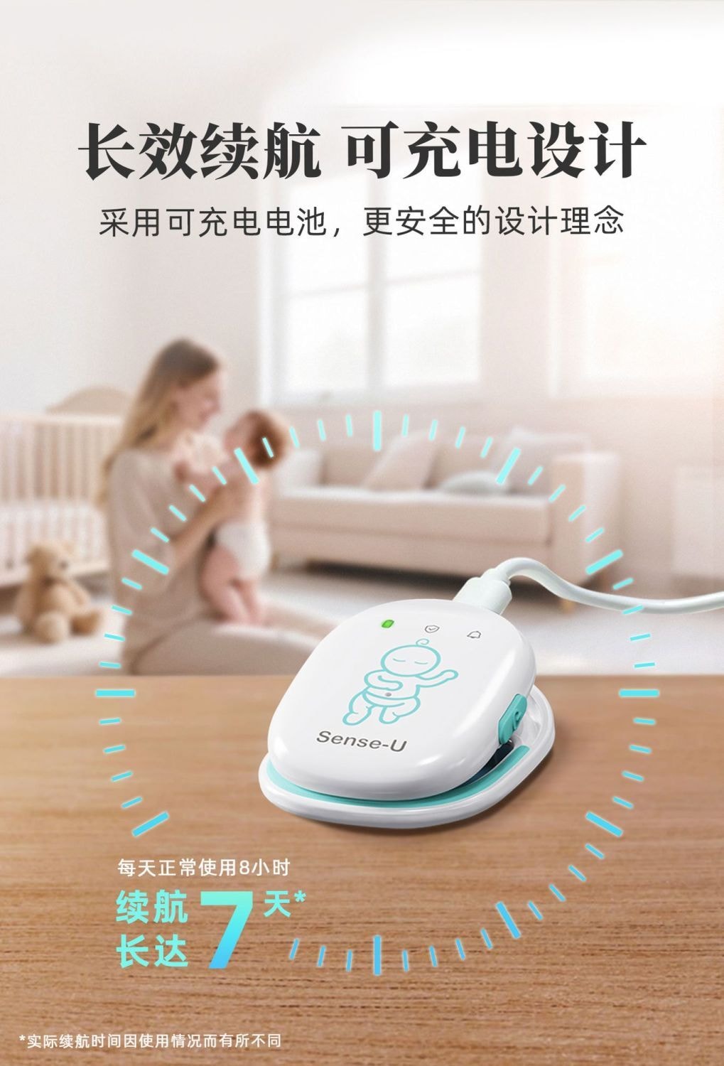 【中國直郵】 小米有品 Sense-U智慧型Por藍牙版呼吸監控器 1台