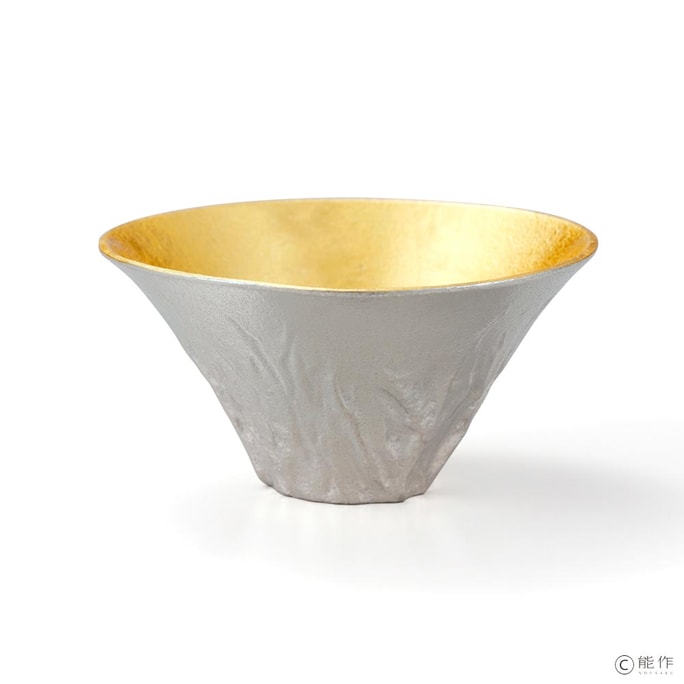 Handmade Silver Sake Cup Mt. Fuji (Gold 2fl-oz) Made in Japan