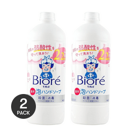 日本KAO花王 BIORE碧柔 泡沫洗手液补充装替换装 水果味 430ml 2024年最新 *2【2份超值装】