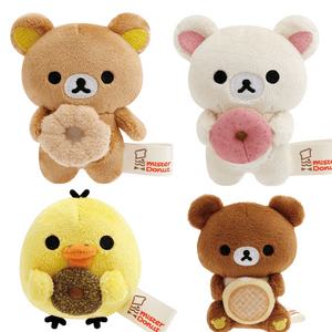 【日本直邮】SAN-X &Mister Donut联名 角落生物 甜甜圈系列 毛绒手玉 全四款随机发一款