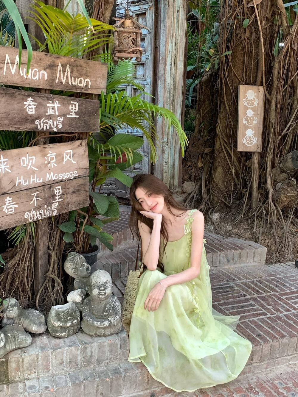 【加拿大直郵】 加拿大 SCENARIO 花園微光輕透長裙 S-M碼 綠色 淺綠色 S