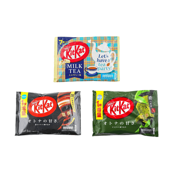 Nestle Kitkat Mini Rich Matcha Flavor+Dark Chocolate Flavor+Milk Tea Flavor 12.13 oz