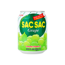 韩国LOTTE乐天 SAC SAC 粒粒葡萄汁饮料 238ml