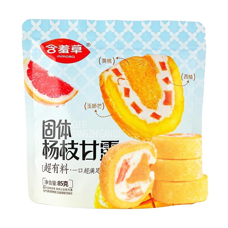 Solid Mango Pomelo Sago,Mango Peach and Grapefruit Stuffed Dried Fruit,3 oz 3