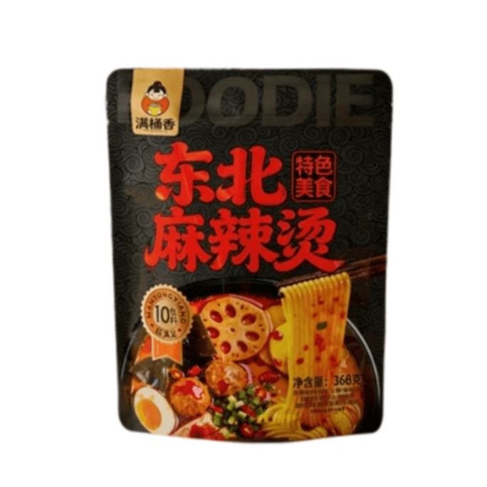 【中国直邮】 满桶香 豪华版东北麻辣烫自带蔬菜牛丸鸡蛋黏糊麻酱方便速食368g*1袋