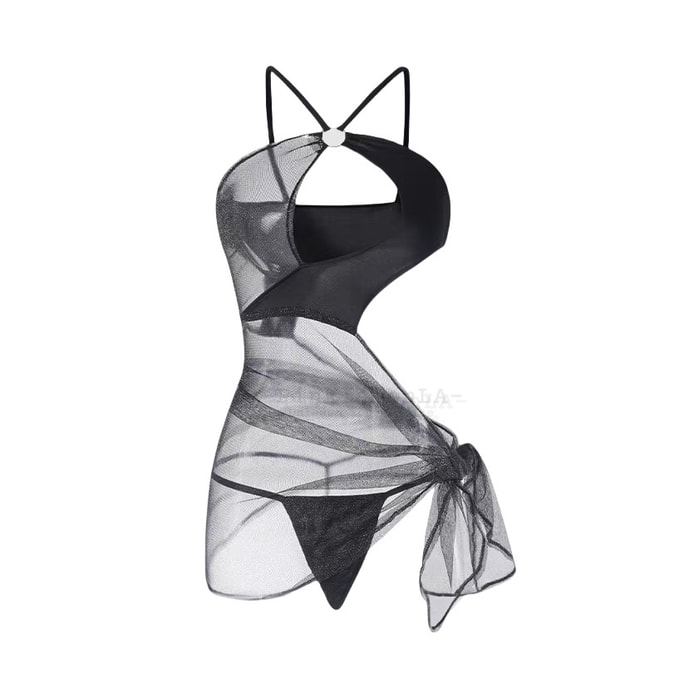 PinklemonLA Sexy See-through Mesh Strappy Saree Boyfriend Nosebleed Suit