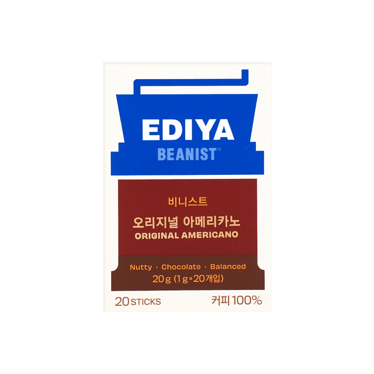 韩国EDIYA  美式速溶黑咖啡 坚果黑糖风味 20条装 20g *3盒【3份超值装】【0糖0卡0脂】 8