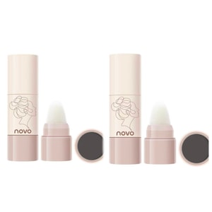 NOVO 헤어라인 파우더 [2병] 컨투어링 섀도우 파우더, 모발 복구 아티팩트, 방수 및 메이크업 방지, 푹신한 머리, 대머리에 작별 인사, 1# 회색 커피 * 2개