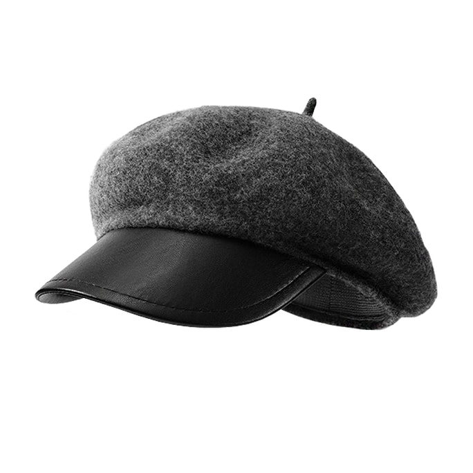 【中國直郵】GoloveJoy 羊毛貝雷帽 灰色1個裝 防風保暖 日系 畫家帽