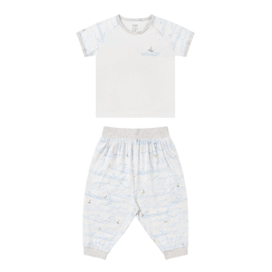 Nest Designs Kids Baby Short Sleeve Play Set Avocado Bamboo - Surfs Up 7-8Y