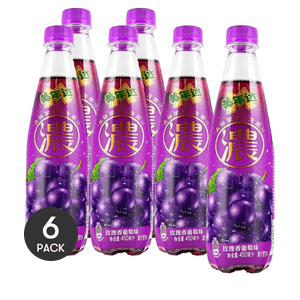 大陆版美年达 玫瑰香葡萄味果汁汽水 450ml *6【6份超值装】【浓郁果感】