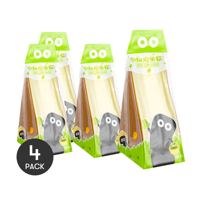 小白心里软 三明治蛋糕 抹茶味 90g *4【4份超值装】