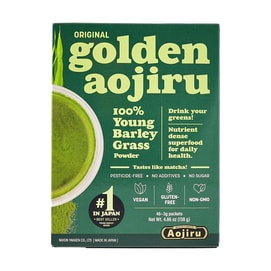 日本NIHON YAKKEN日本药健 黄金青汁 100%嫩大麦草 纯素 3g*46包入 #原味 膳食纤维/钙/铁/维生素 无麸质低卡0糖 抹茶香 美国本土版