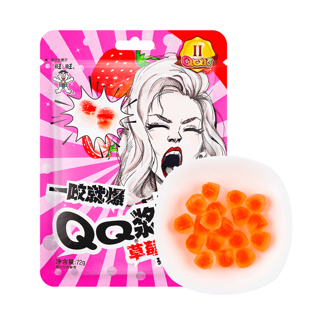 QQ Paste  Jelly Gummy Candy Strawberry Flavor,2.53 oz