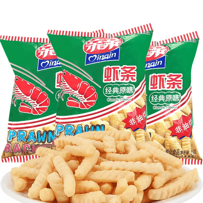 Kiss shrimp crackers 10g*1bags children's 8090s nostalgic fries supper snack snacks snack food