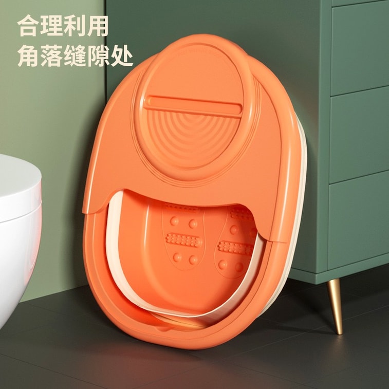 Foldable Massage Foot Soaking Tub And Bucket For Foot Health 15L Orange 6