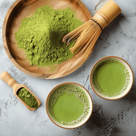 Unsweetened  Green Tea  Powder  With Matcha 1.1oz