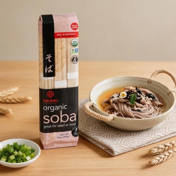 Organic Soba Authentic Japanese Buckwheat Noodles, 9.5 oz 【Great For Salad or Soup】