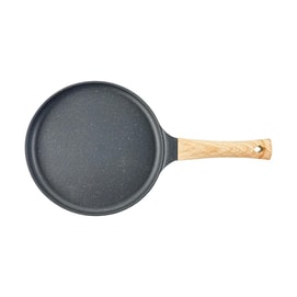 Pancake Pan Flat Bottom Pan Can Make Pizza Pancakes Thousand-Layer Noodles Skin Black 24cm