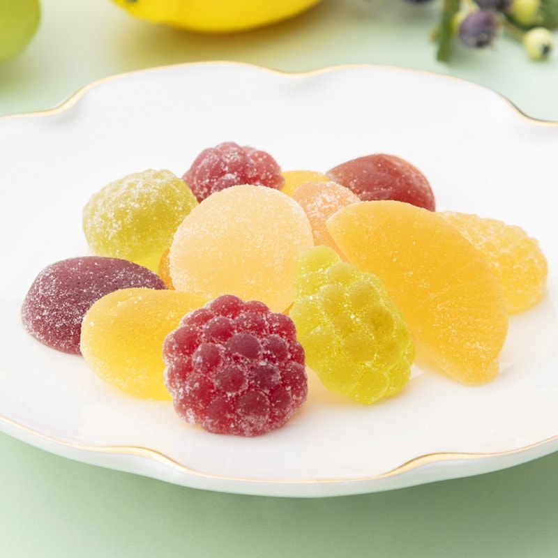 【日本直邮】 日本 鹿鸣馆 纯天然水果胶原  6种产水果纯果汁 花见 樱花水果软糖 22粒